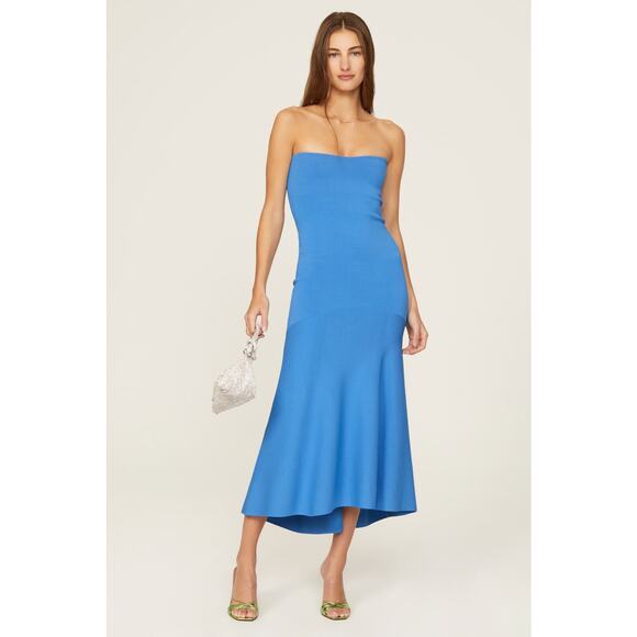 A.L.C. Dean Blue Strapless Knit A-Line Midi Dress Size Small - Picture 1 of 16